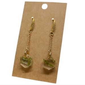 Handmade Elegant Gold Fern Drop Earrings -Hypoallergenic